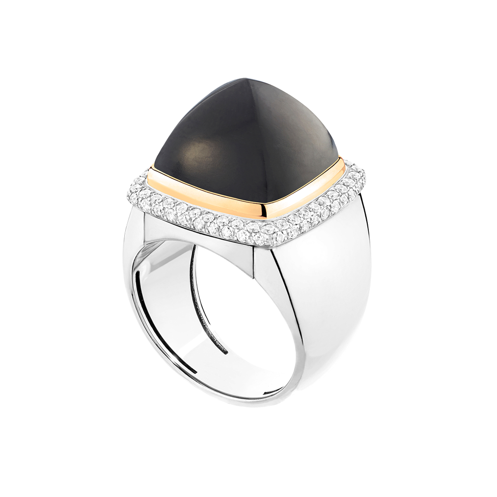 黑檀木 Pain de Sucre系列可替换宝石戒指