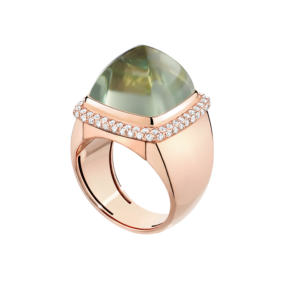Prasiolite Pain de Sucre ring
