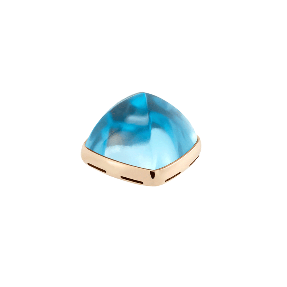 Swiss Blue topaz and 18k yellow gold cabochon