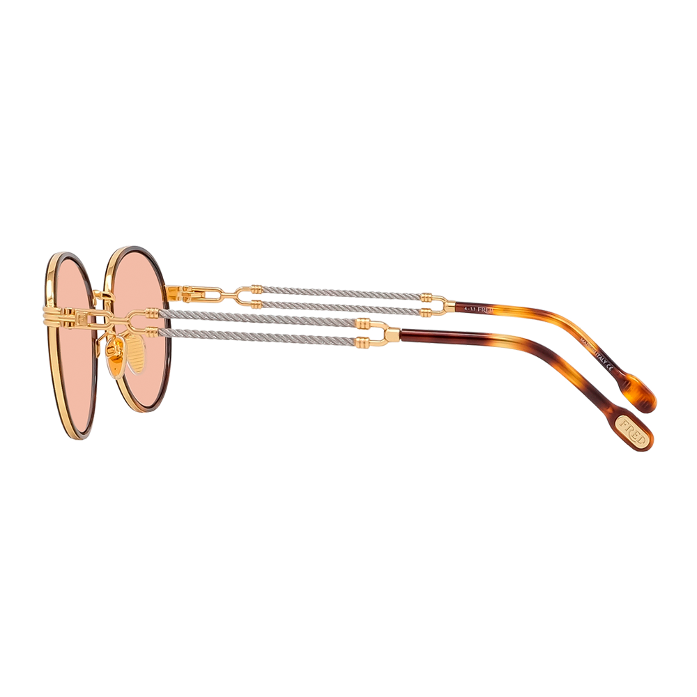 Force 10 Sunglasses Light Red And Gold tone Round Fred Paris