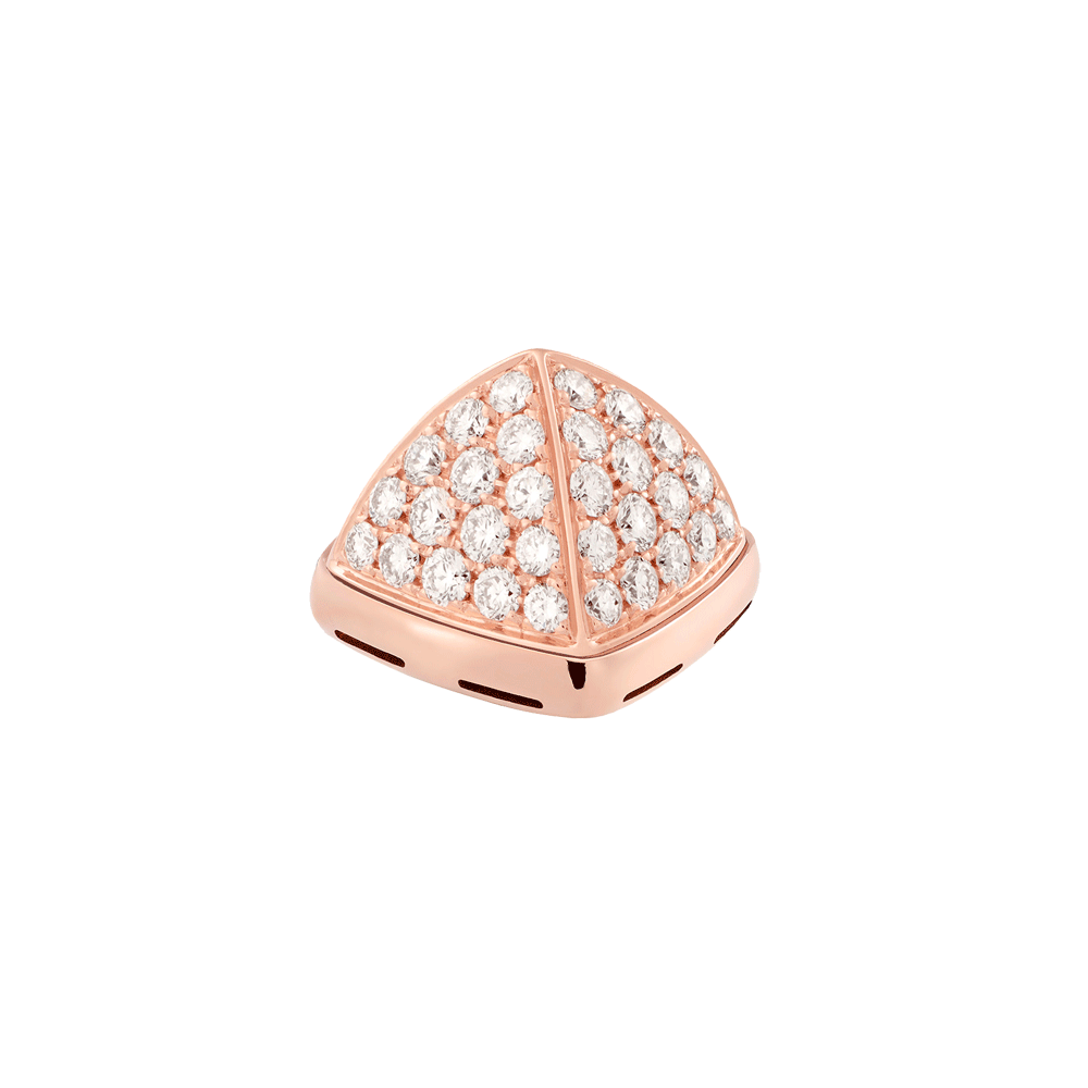 Diamonds and 18k pink gold cabochon