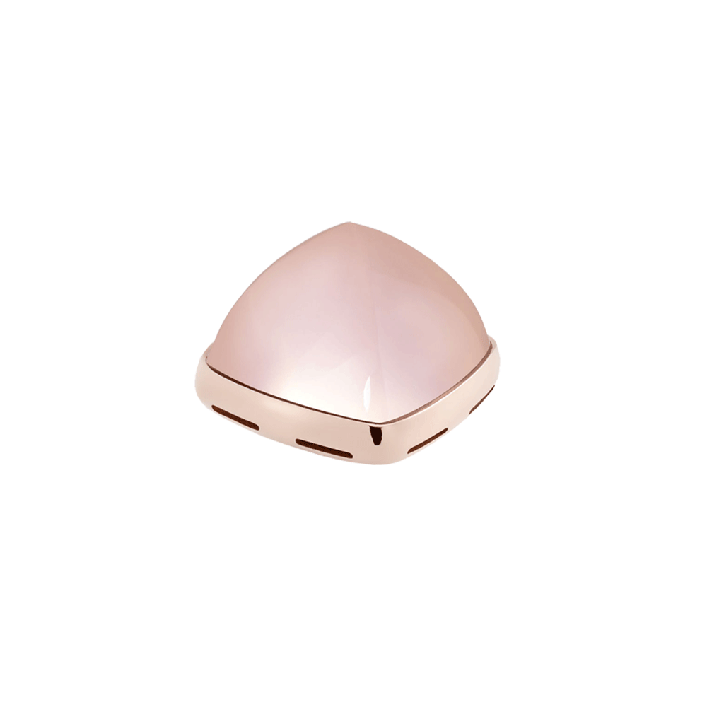 Pink quartz and 18k pink gold cabochon