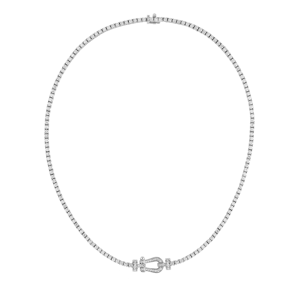 Force 10 necklace 18k white gold and diamonds medium model - Fred