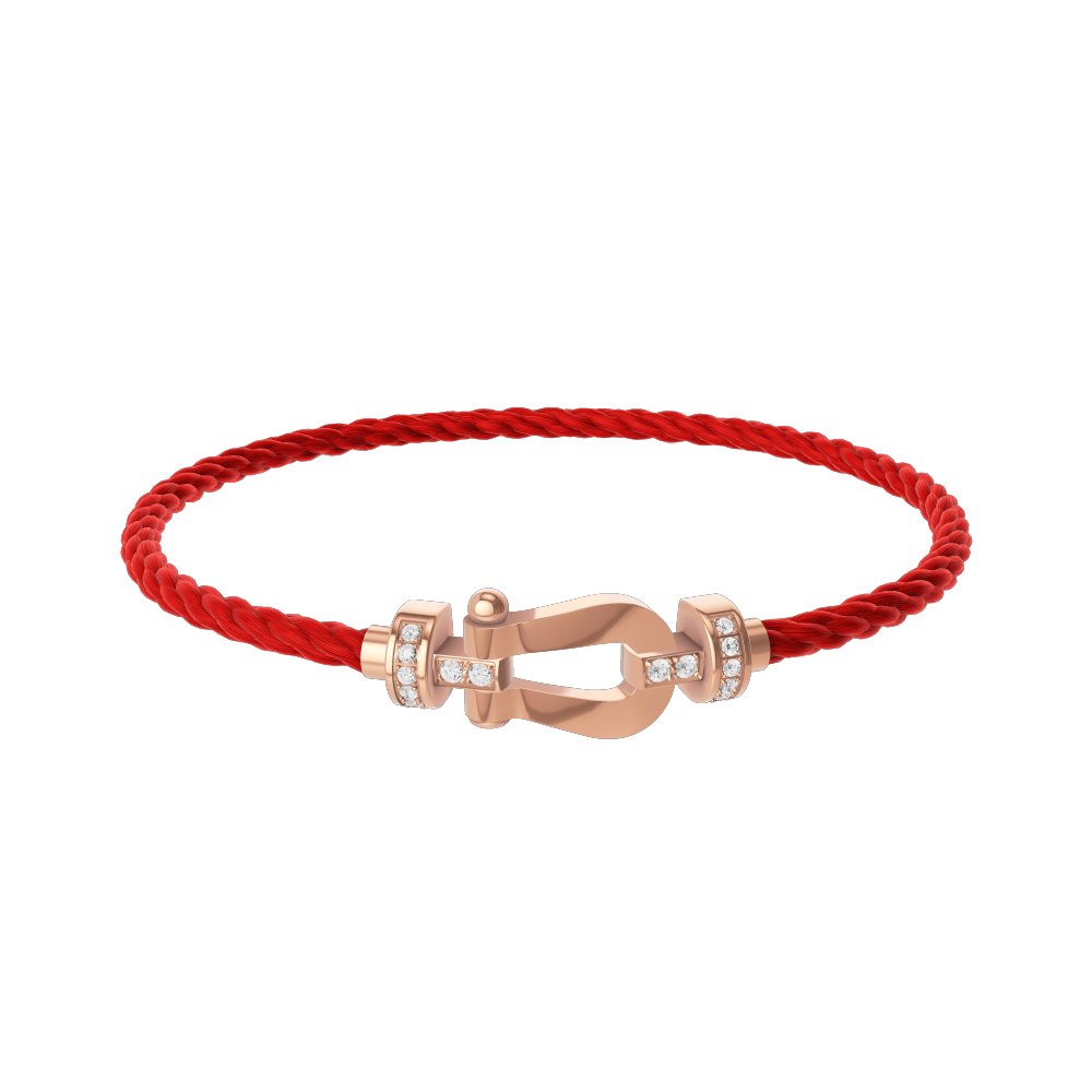 FRED Force 10 bracelet for Roland-Garros - Large model 18K yellow gold  diamond paved and colored stones | Roland-Garros Store