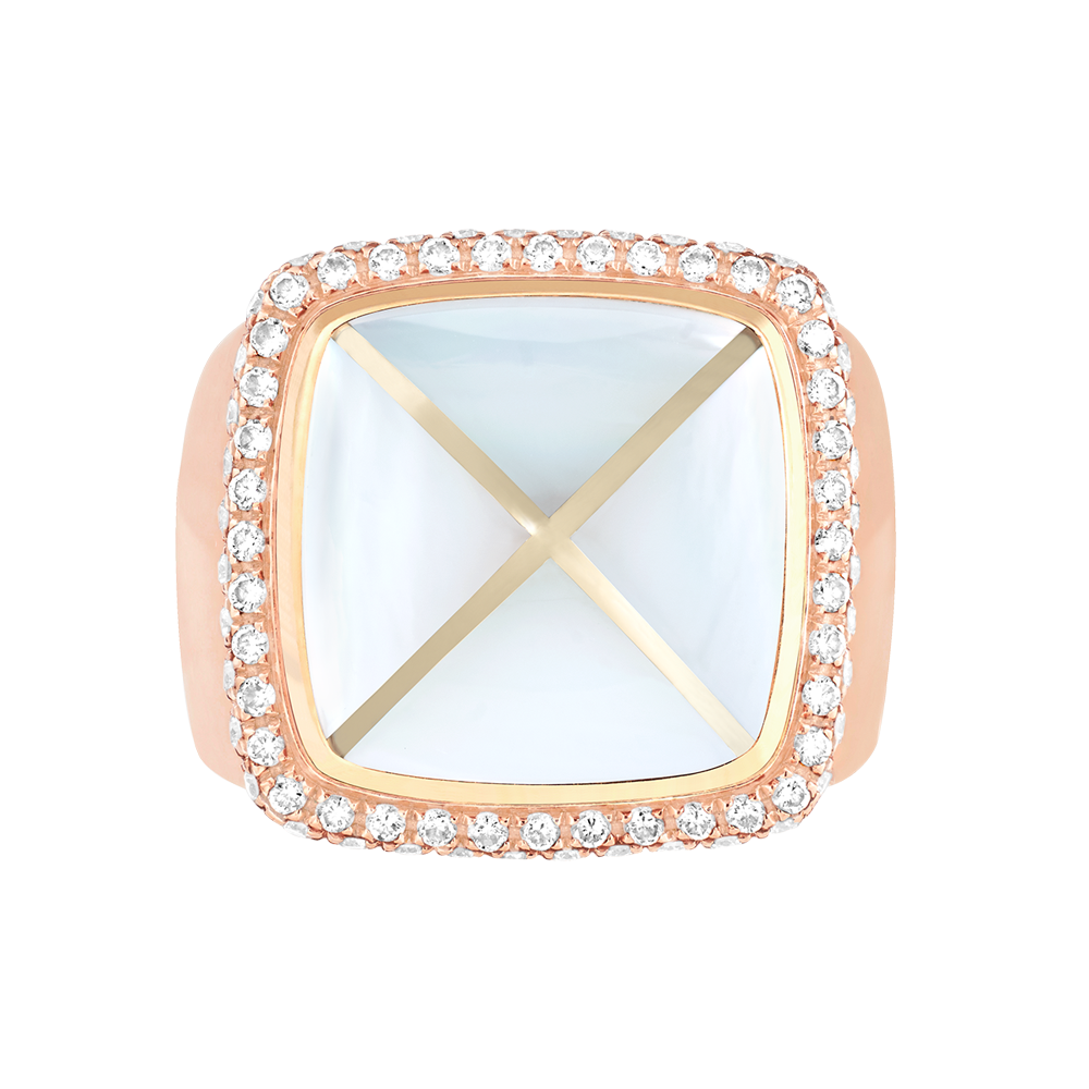 白色珍珠母贝 Pain de Sucre系列可替换宝石戒指