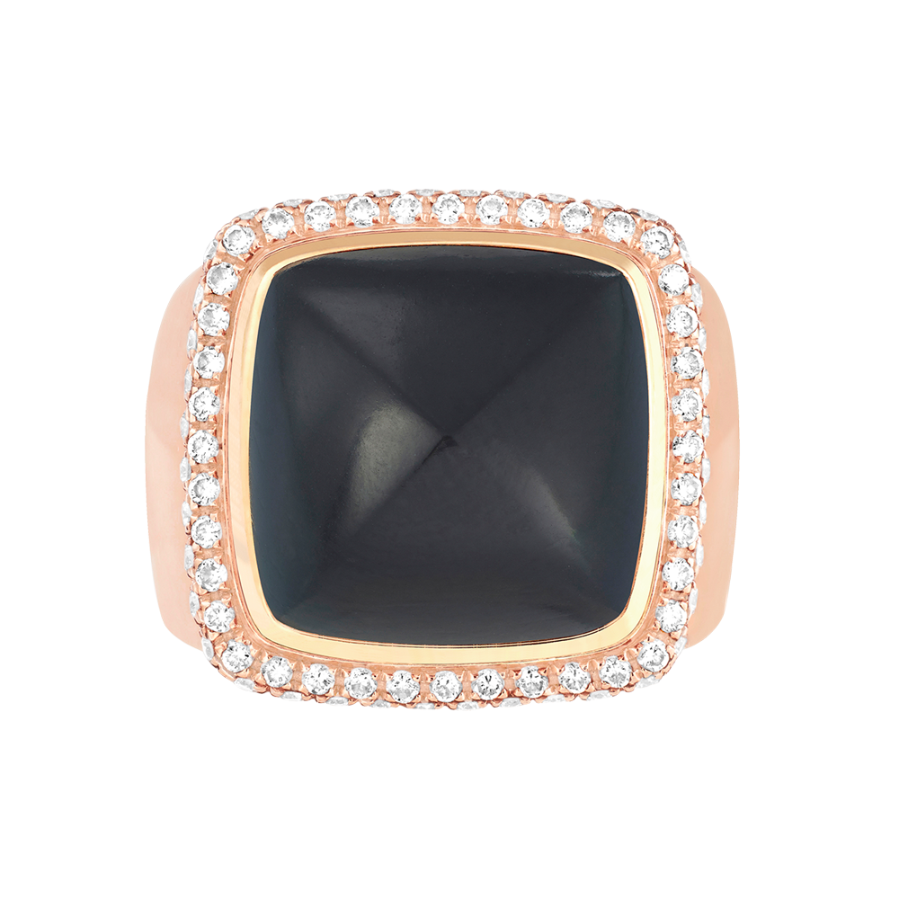 黑檀木 Pain de Sucre系列可替换宝石戒指