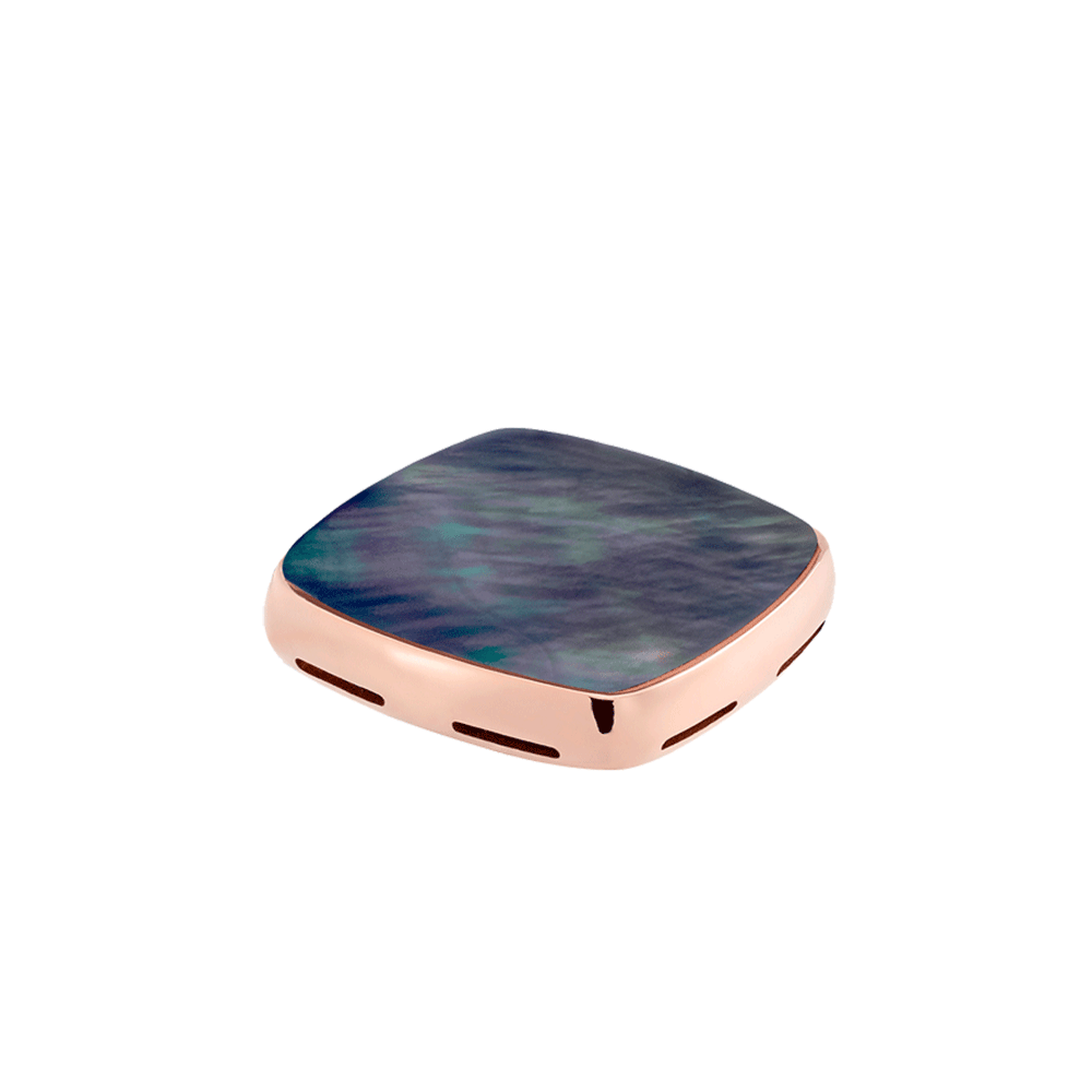 Grey mother-of-pearl and 18k pink gold signet plake