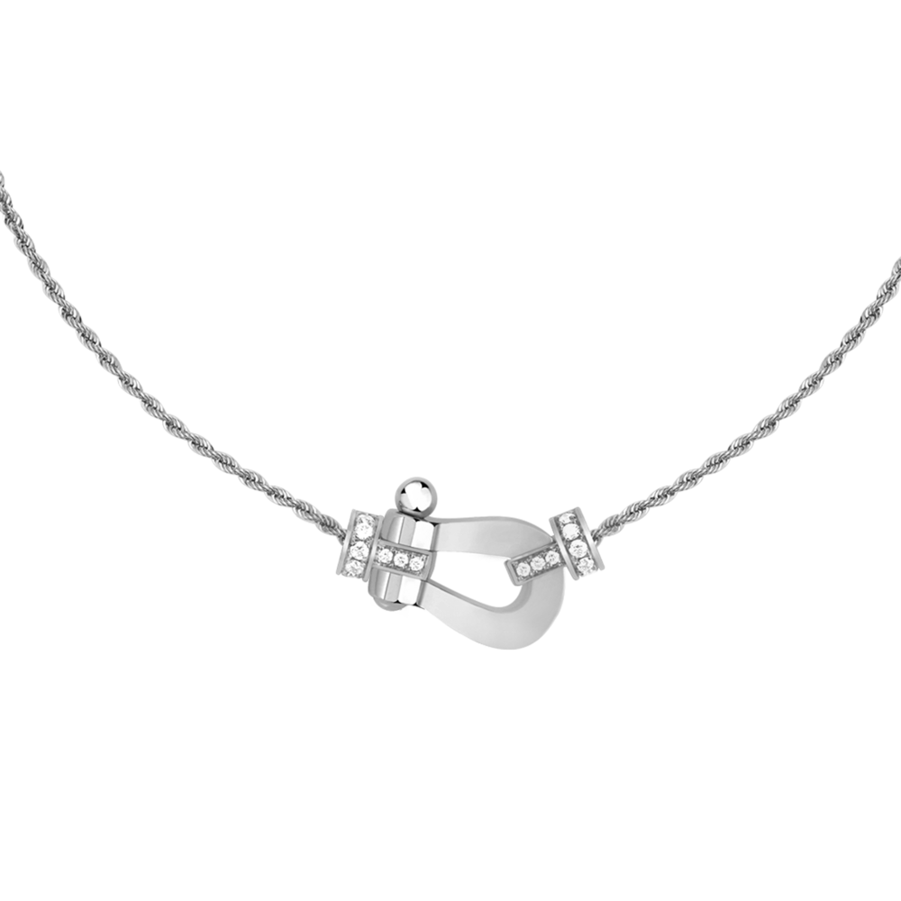 Force 10 necklace 18k white gold and diamonds medium model - Fred