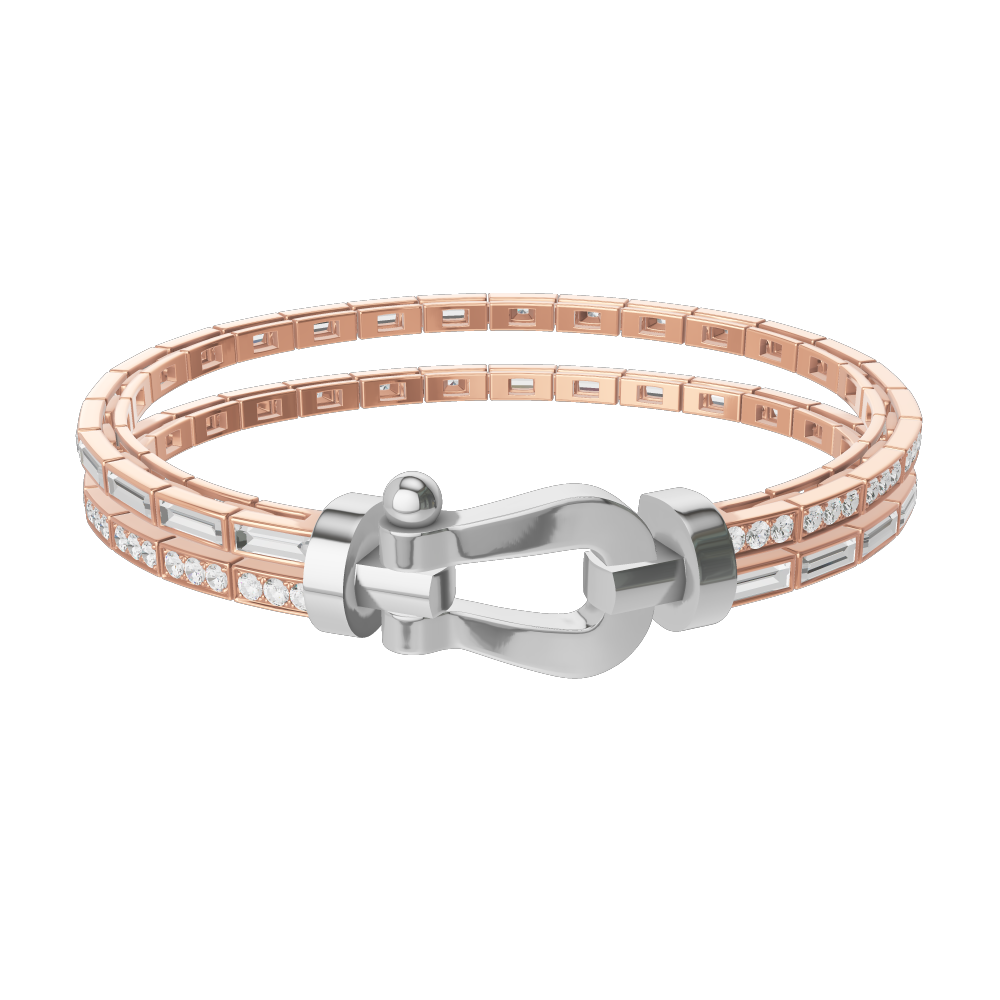 フォース10ブレスレット 18K ホワイトゴールド ラージモデル