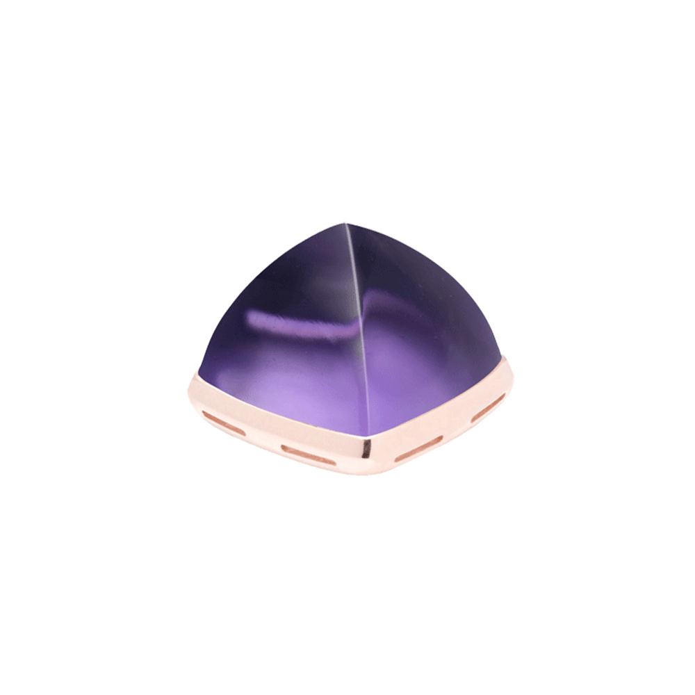 Amethyst and 18k pink gold cabochon