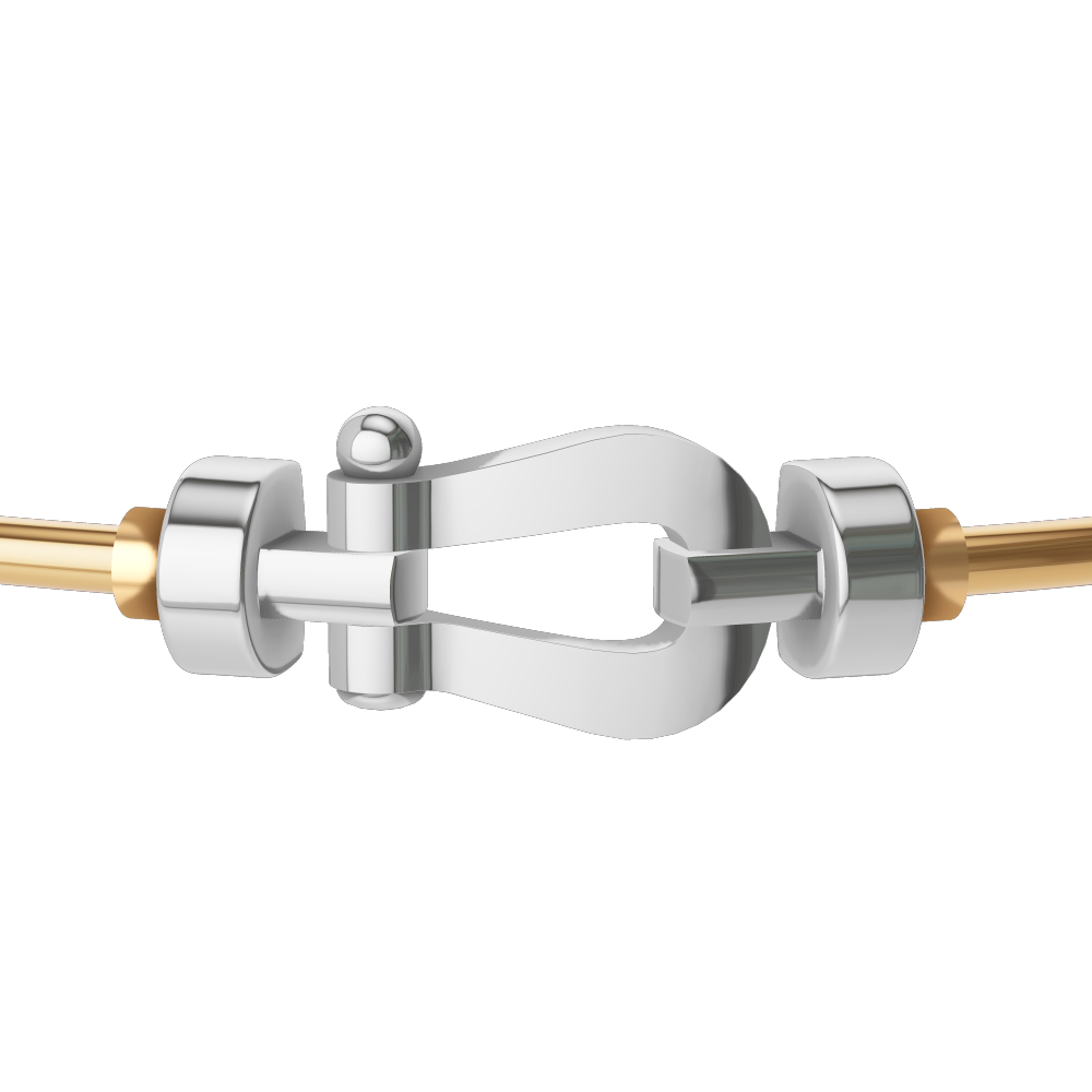 Force 10 bracelet 18k white gold medium model Cable - Fred Paris