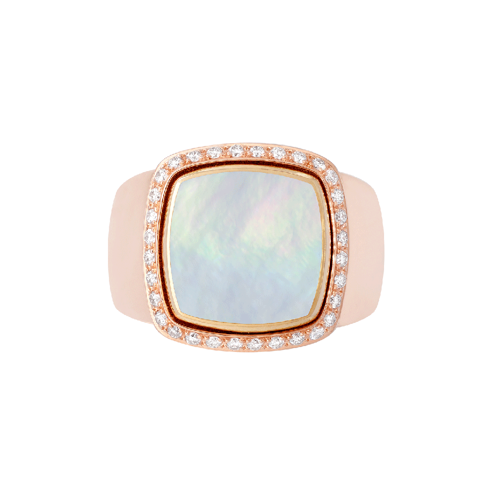 白色珍珠母贝 Pain de Sucre系列可替换宝石戒指