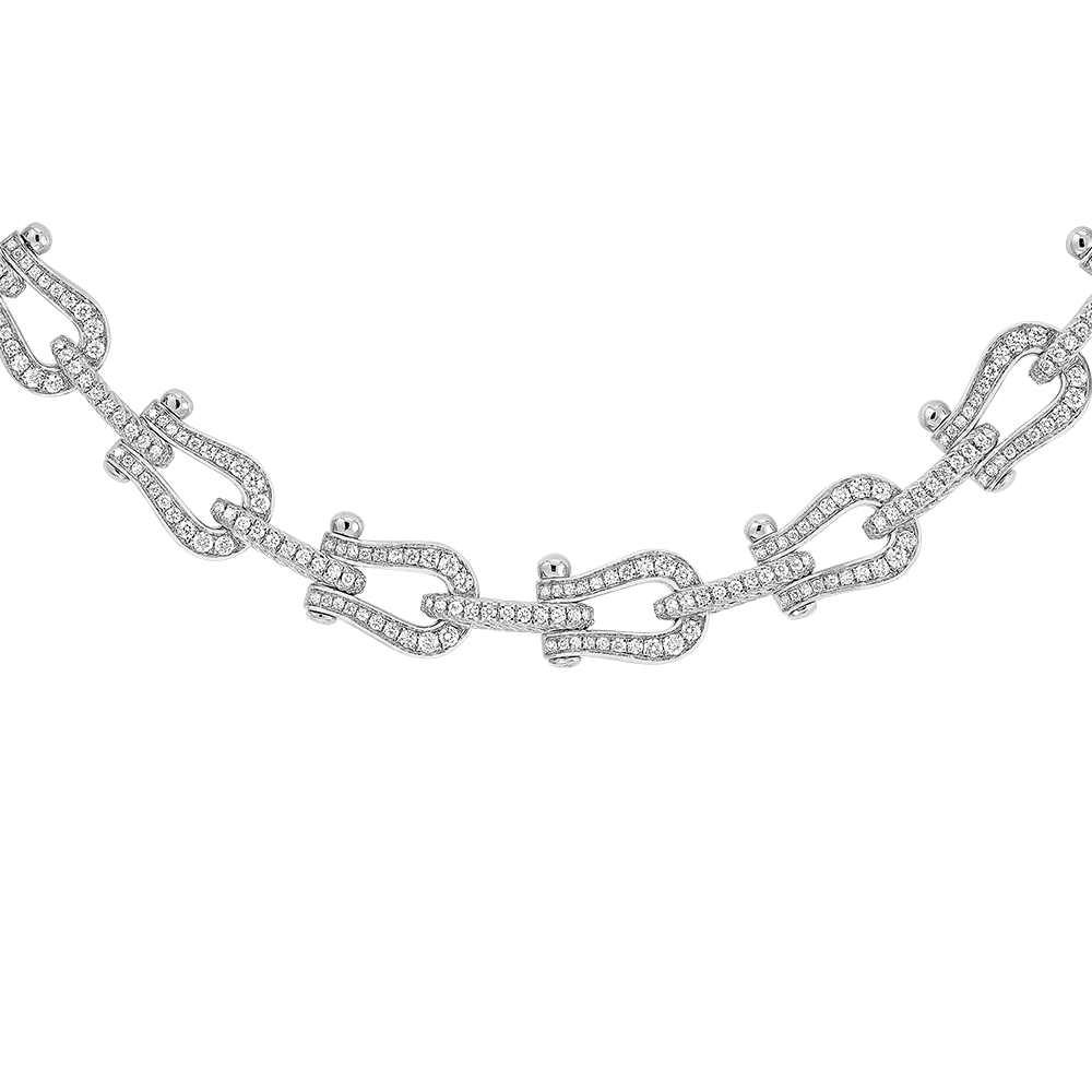 Force 10 necklace 18k white gold and diamonds medium model - Fred