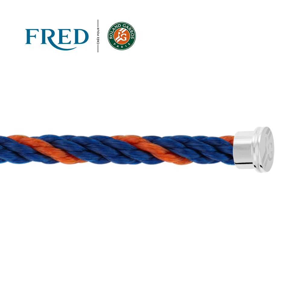 Stainless steel terracotta and blue 1 row cable #FREDxRolandGarros