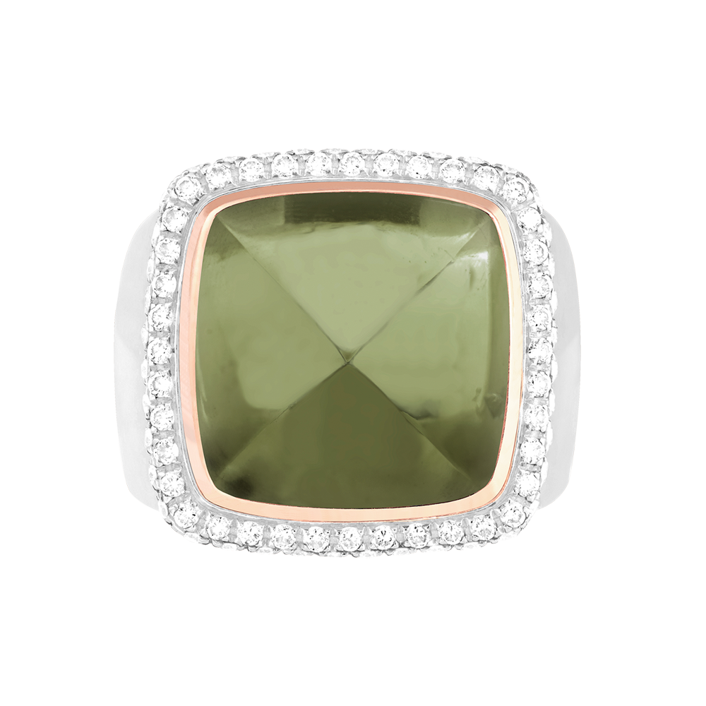 绿堇云石 Pain de Sucre系列可替换宝石戒指