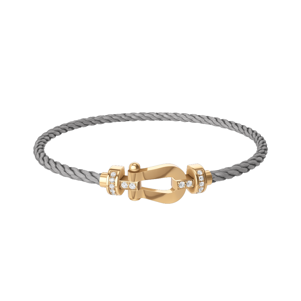 FRED Force 10 Bracelet Small 18k Yellow Gold with Diamonds Bracelet Length  6.7