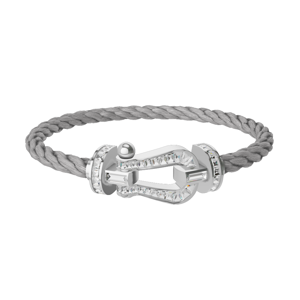 フォース10ブレスレット 18k ホワイトゴールド バゲットカット