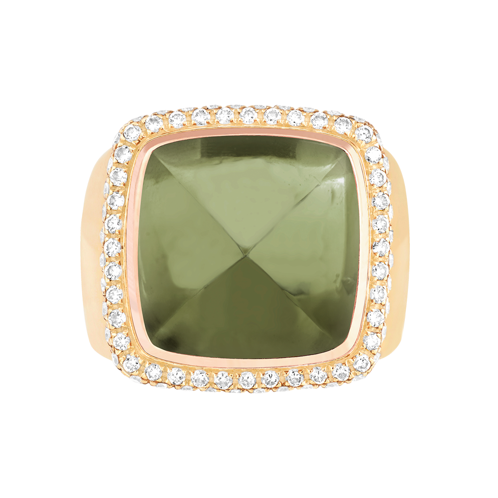 绿堇云石 Pain de Sucre系列可替换宝石戒指