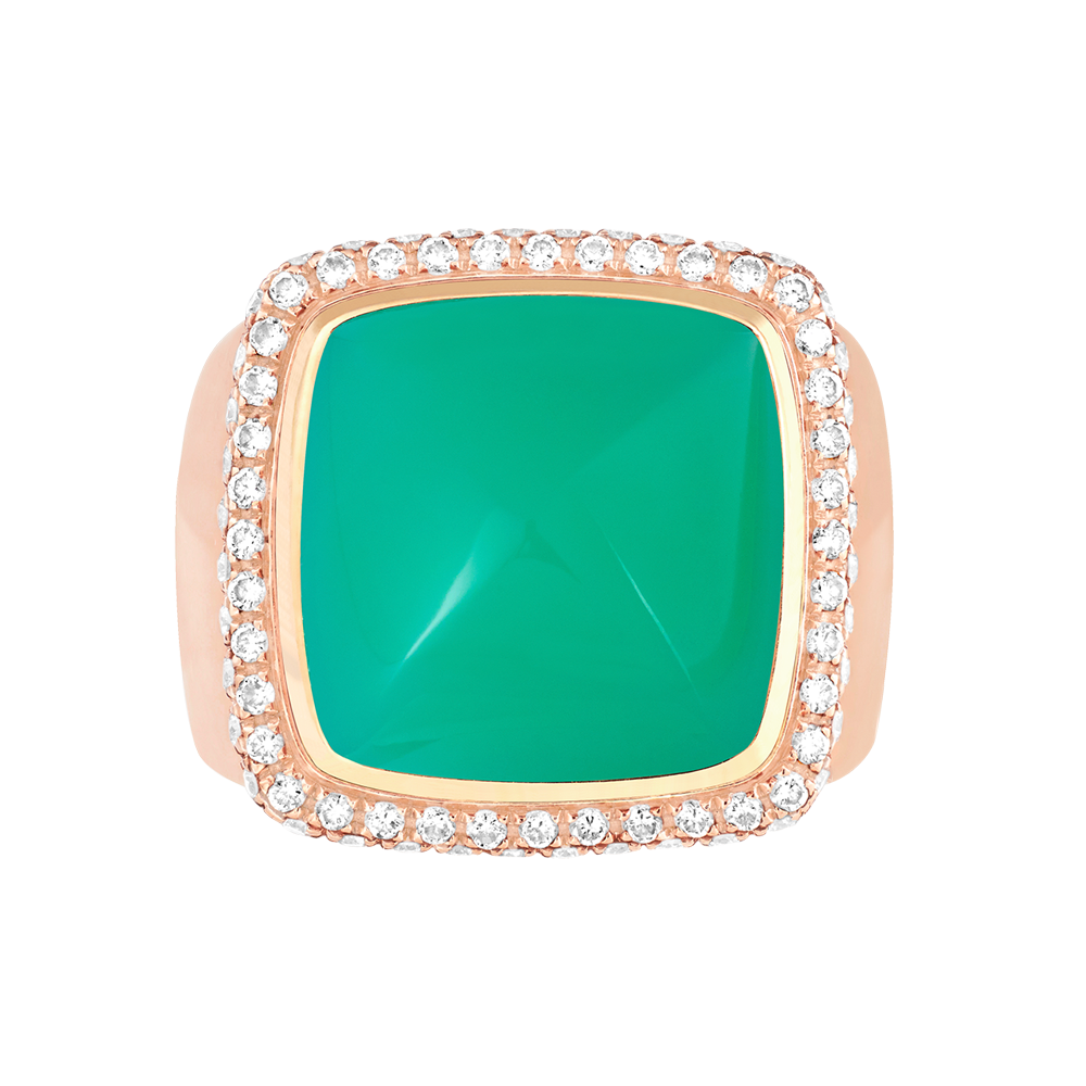 绿玉髓 Pain de Sucre系列可替换宝石戒指