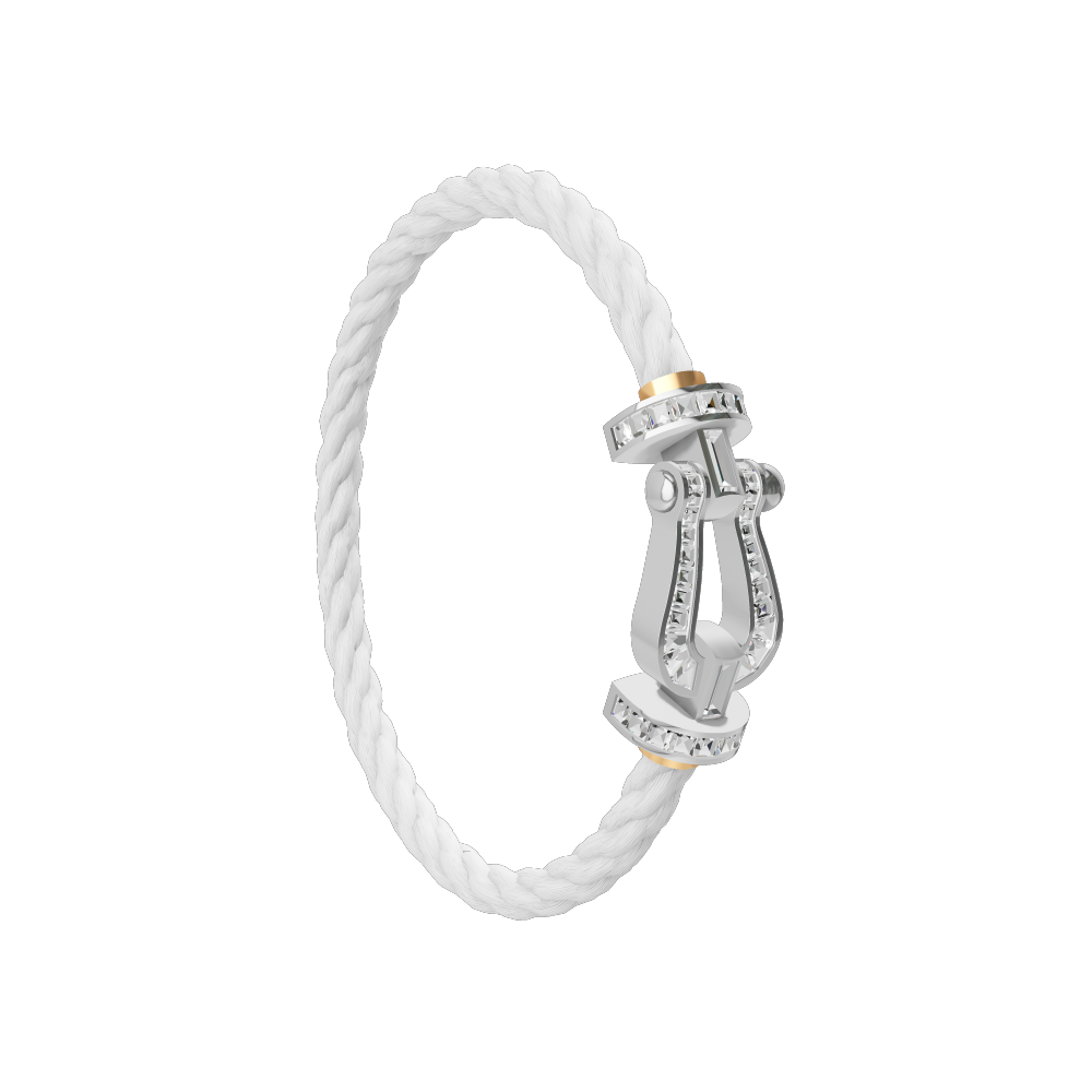 フォース10ブレスレット 18k ホワイトゴールド バゲットカット