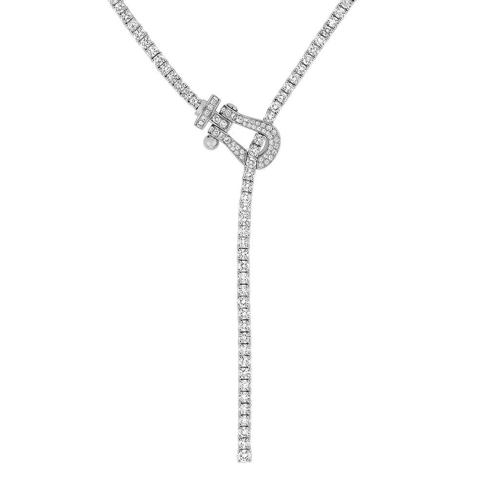 Force 10 necklace 18k white gold and diamonds medium model - Fred