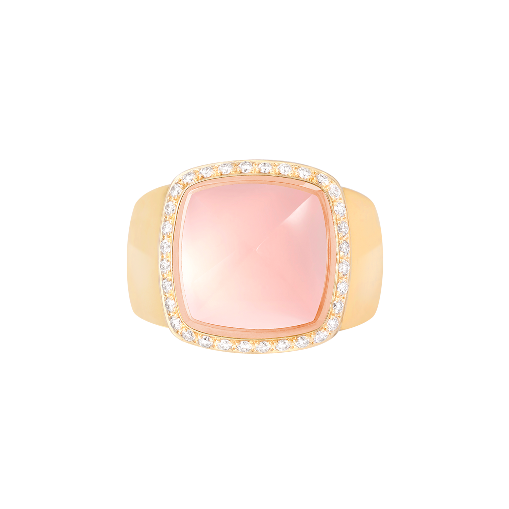 粉红石英 Pain de Sucre系列可替换宝石戒指