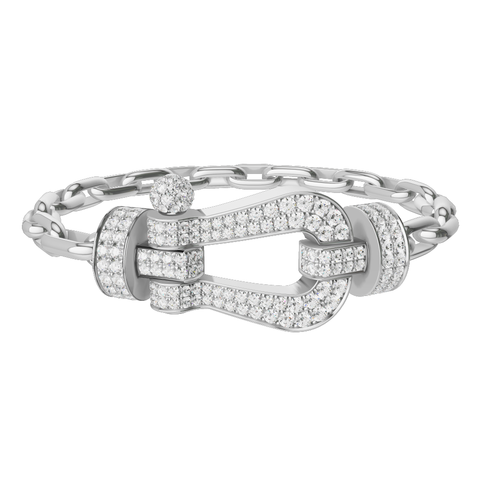 Force 10 bracelet 18k white gold and diamonds medium model - Fred