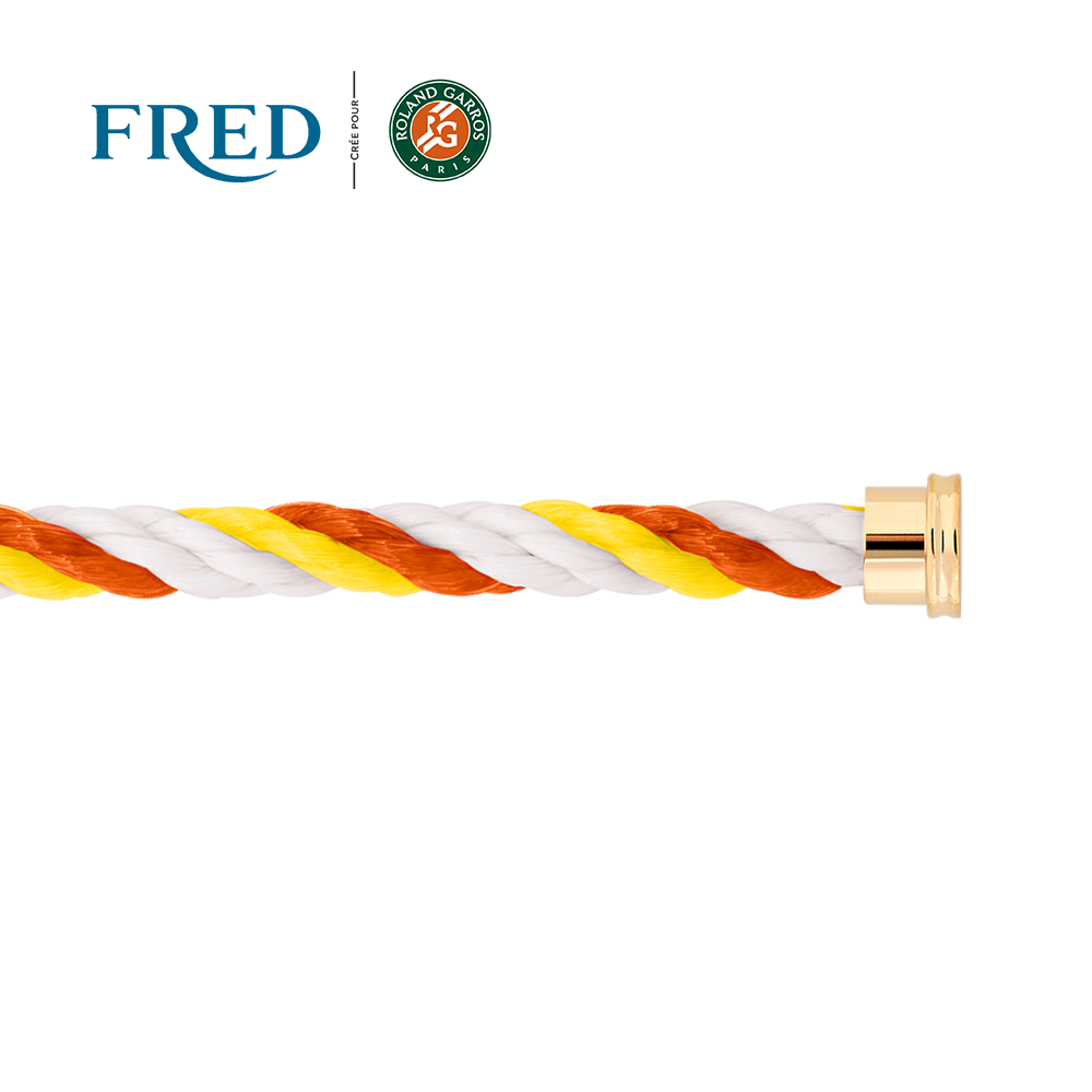 Corderie terracotta, white and yellow 1 row cable #FREDxRolandGarros