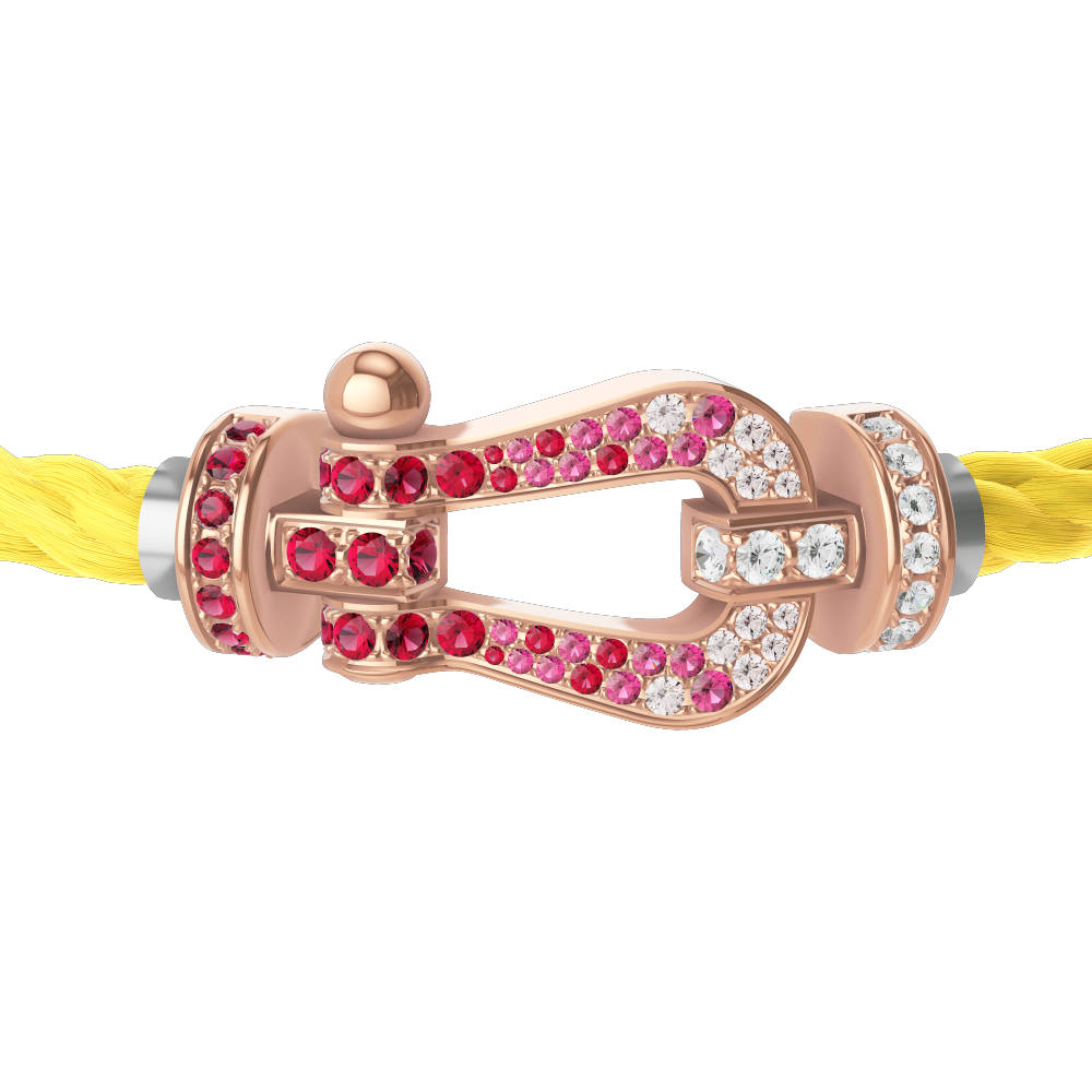 Force 10 bracelet 18k pink gold and sapphire, rubies