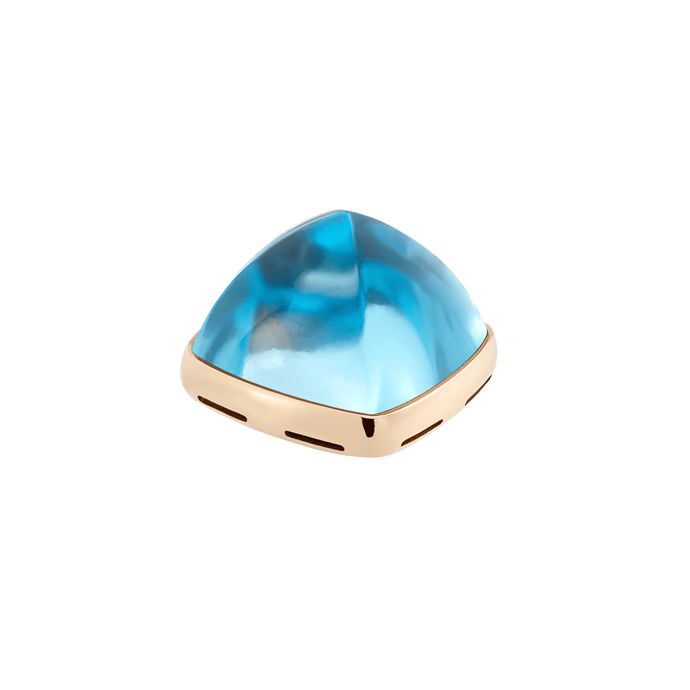 Swiss Blue topaz and 18k yellow gold cabochon