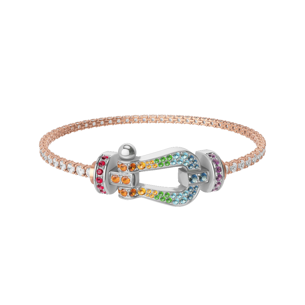 フォース10ブレスレット 18K ホワイトゴールド ＆ カラー