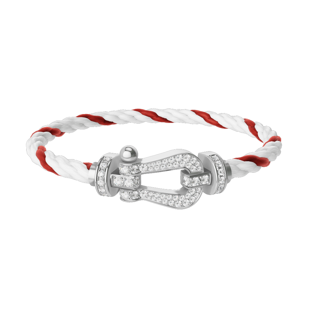 Purchase FRED Force 10 bracelet, large size, white gold manilla