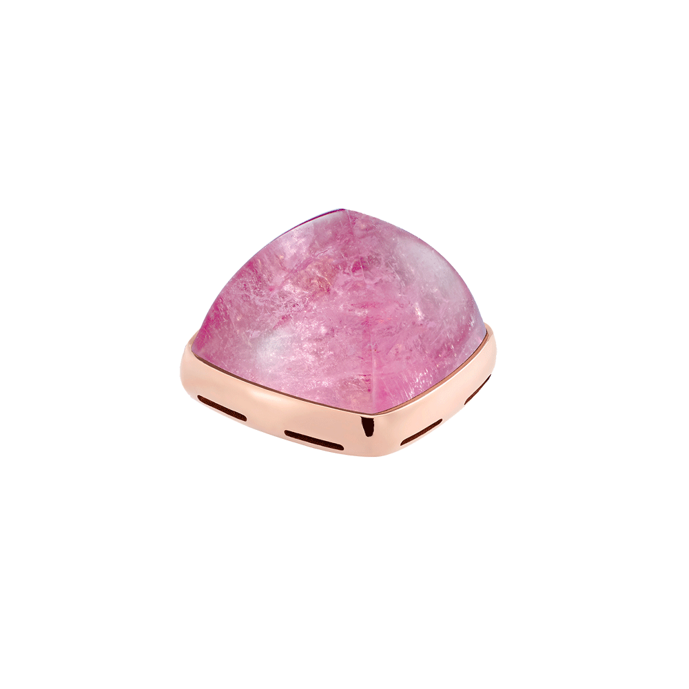 Pink tourmaline and 18k pink gold cabochon