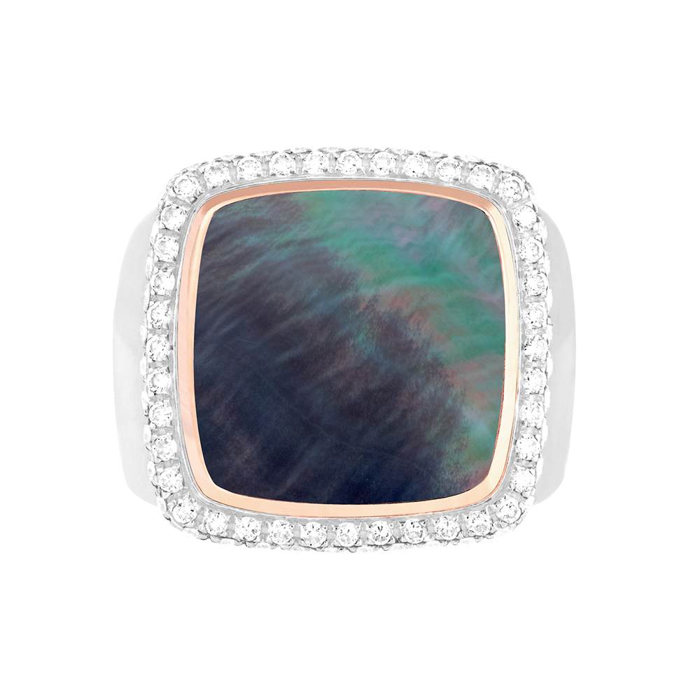 灰色珍珠母贝 Pain de Sucre系列可替换宝石戒指