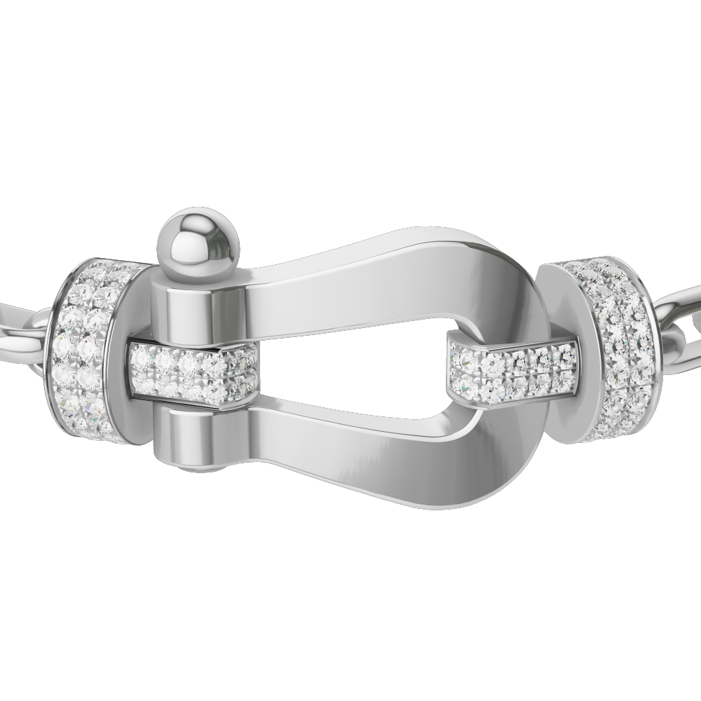☆MARS MARK☆ Basic Link Bracelet No2 M153 Force 10 bracelet 18k white gold and diamonds medium model