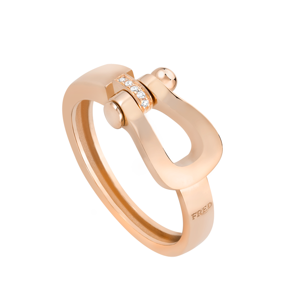 Force 10 ring Medium model 18K pink gold and diamonds - Fred Paris