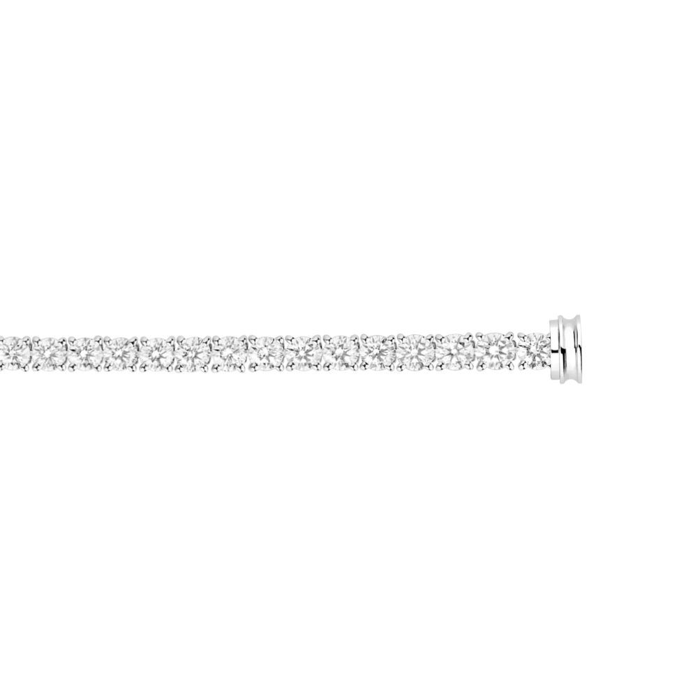 18K white gold diamond line bracelet