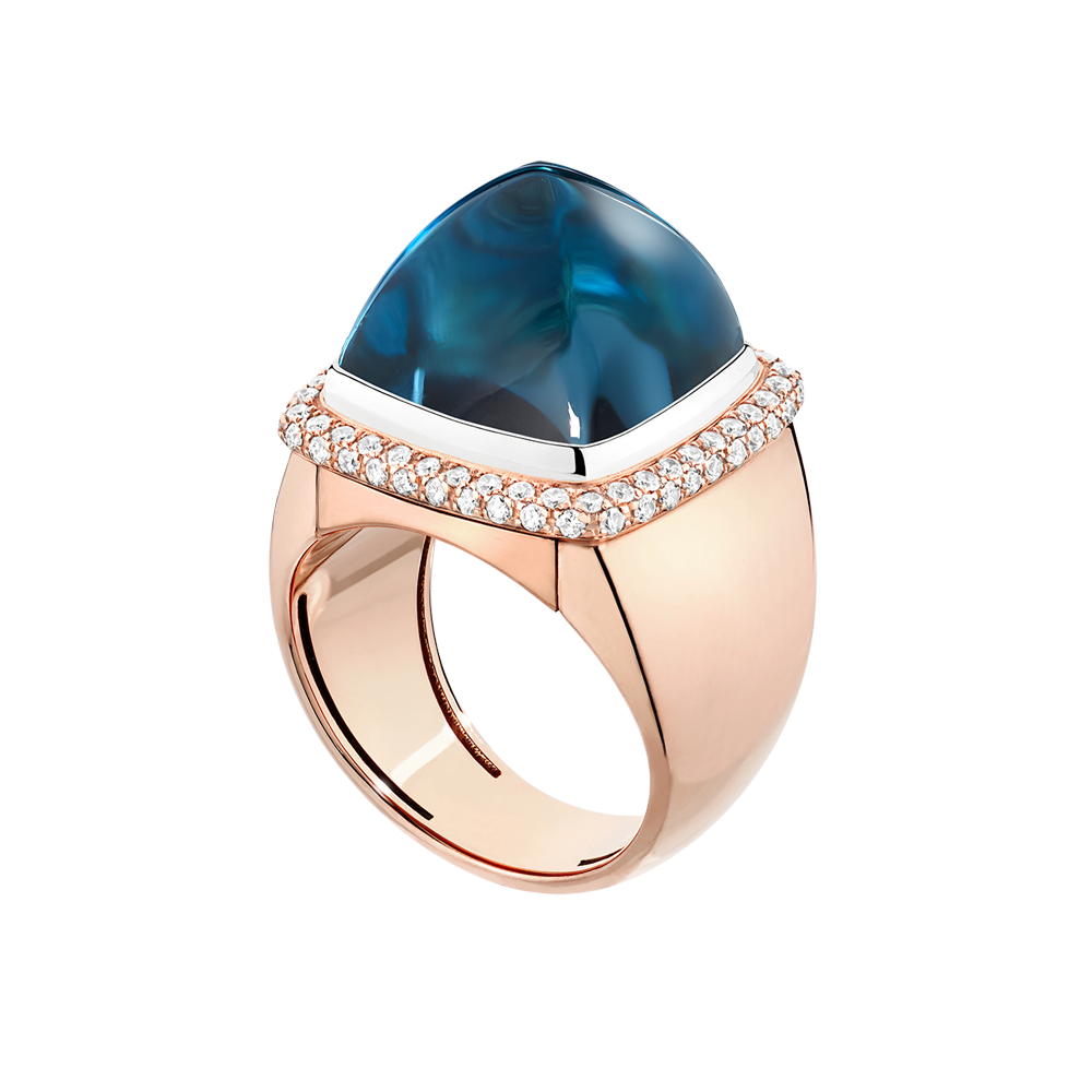 伦敦蓝托帕石 Pain de Sucre系列可替换宝石戒指