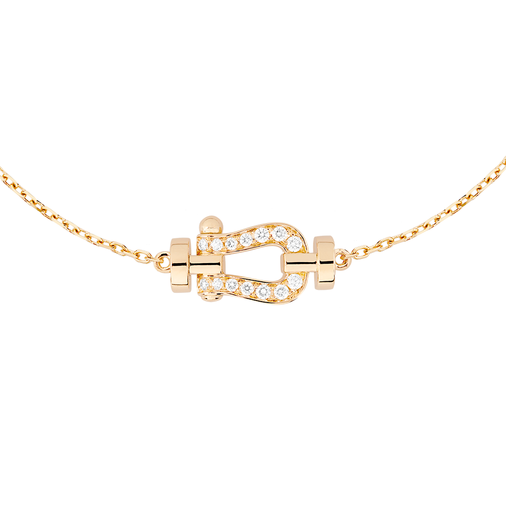 FRED Force 10 Bracelet Small 18k Yellow Gold with Diamonds Bracelet Length  6.7