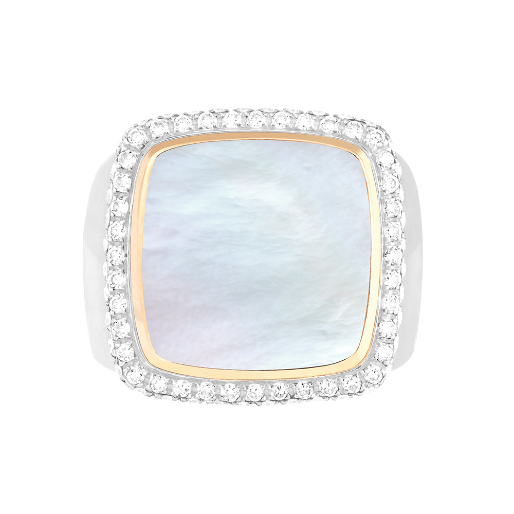White mother-of-pearl Pain de Sucre ring