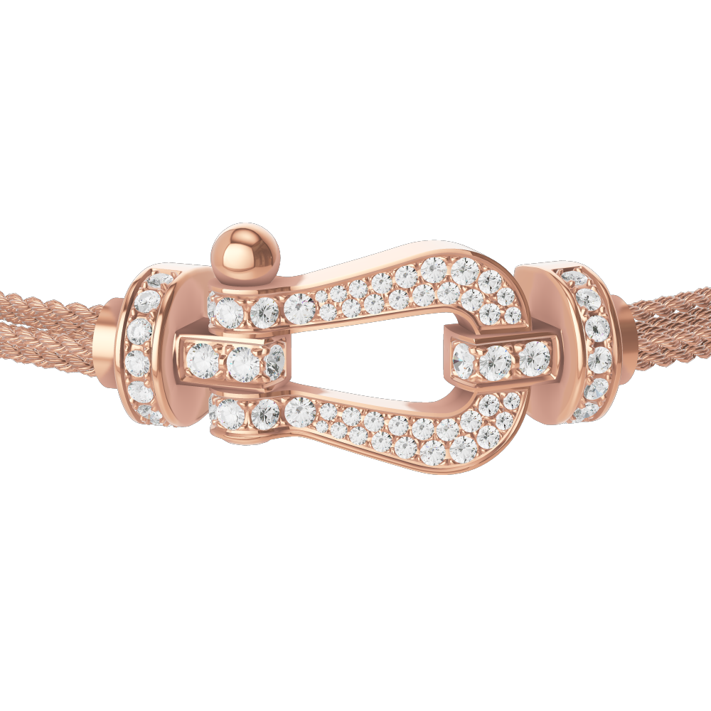 Fred Force 10 Series 18K Rose Gold Full Diamond SM Bracelet 6B0224