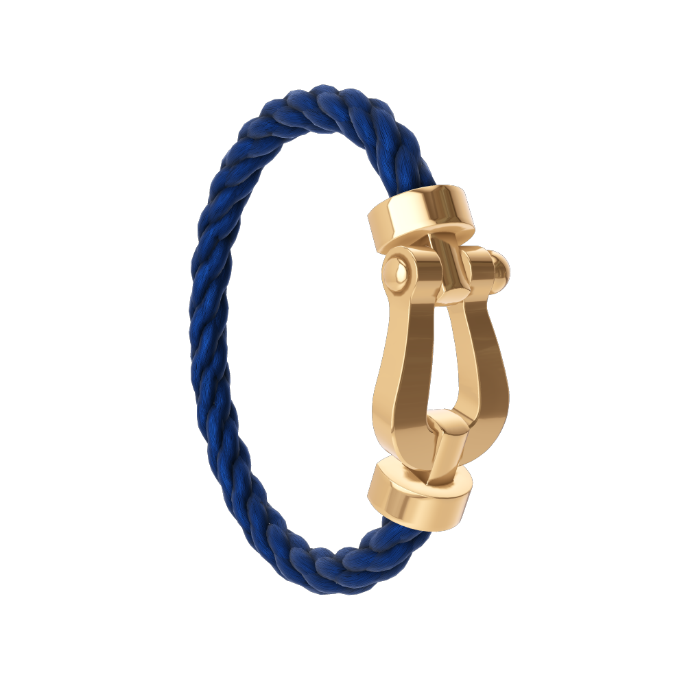Force 10 bracelet 18k yellow gold XL model grey Cable - Fred