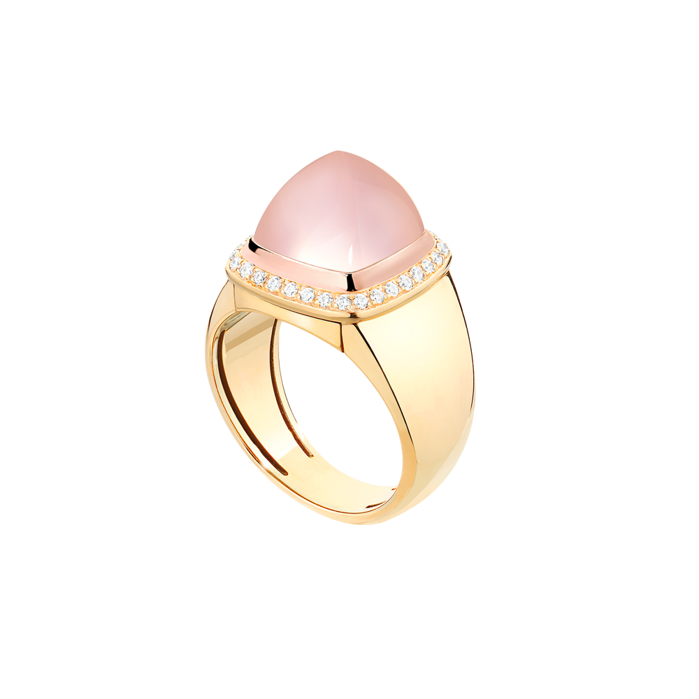 粉红石英 Pain de Sucre系列可替换宝石戒指
