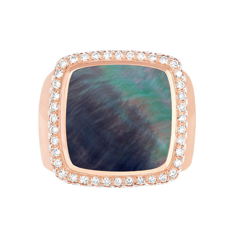 Grey mother-of-pearl Pain de Sucre ring
