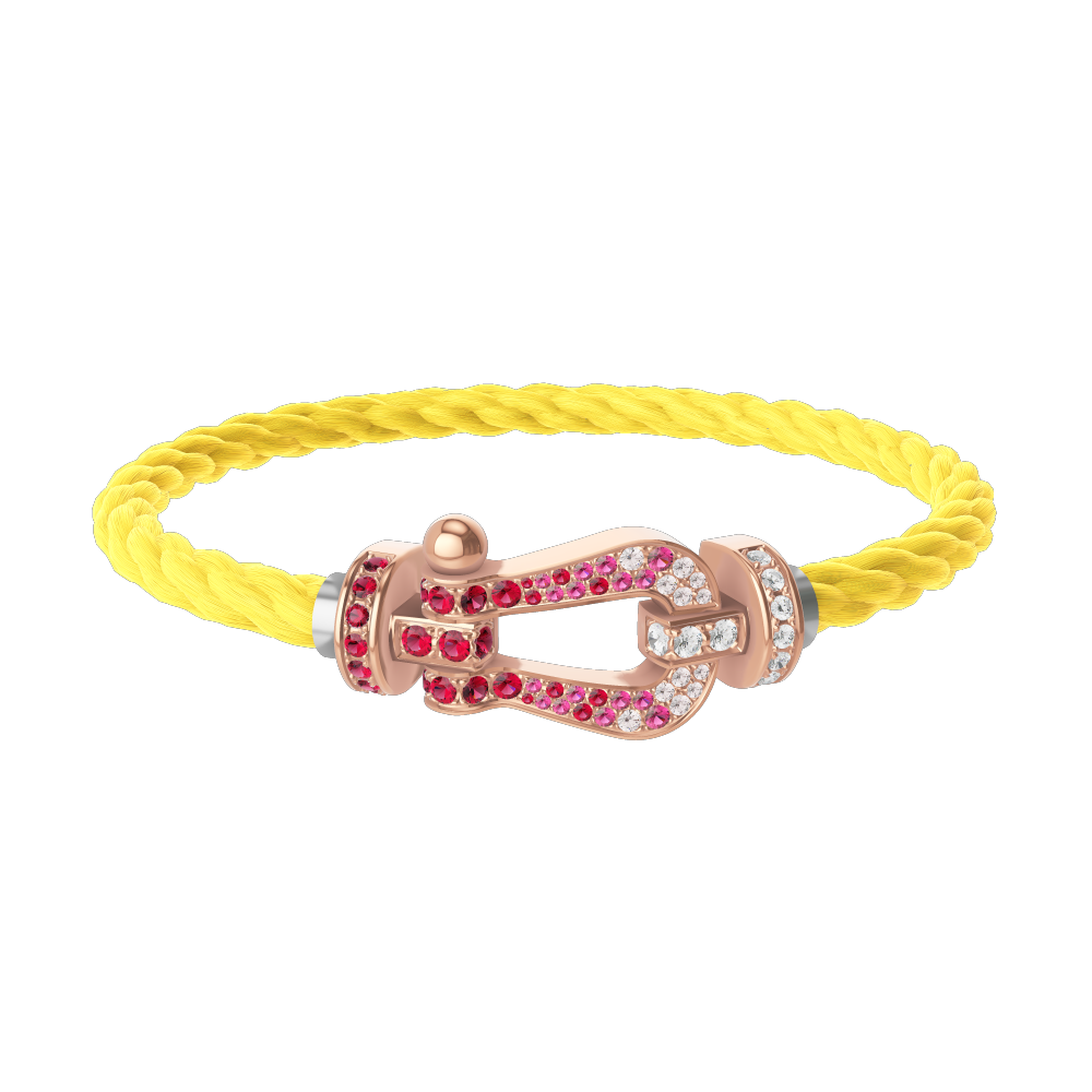 Force 10 bracelet 18k pink gold and sapphire, rubies