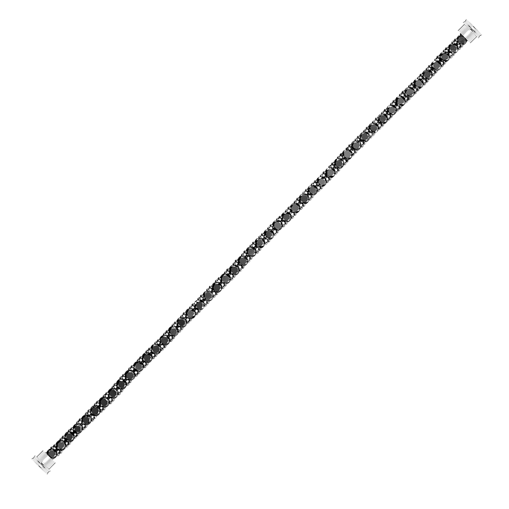 سلك مجوهرات مجدول بلفّة واحدة، من الذهب الأبيض المرصوف