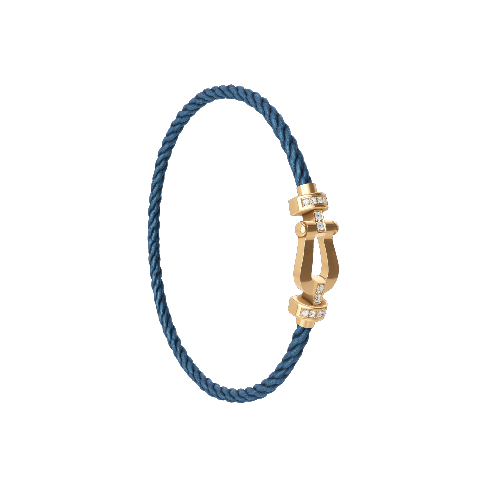 Force 10 bracelet 18k yellow gold and diamonds medium model