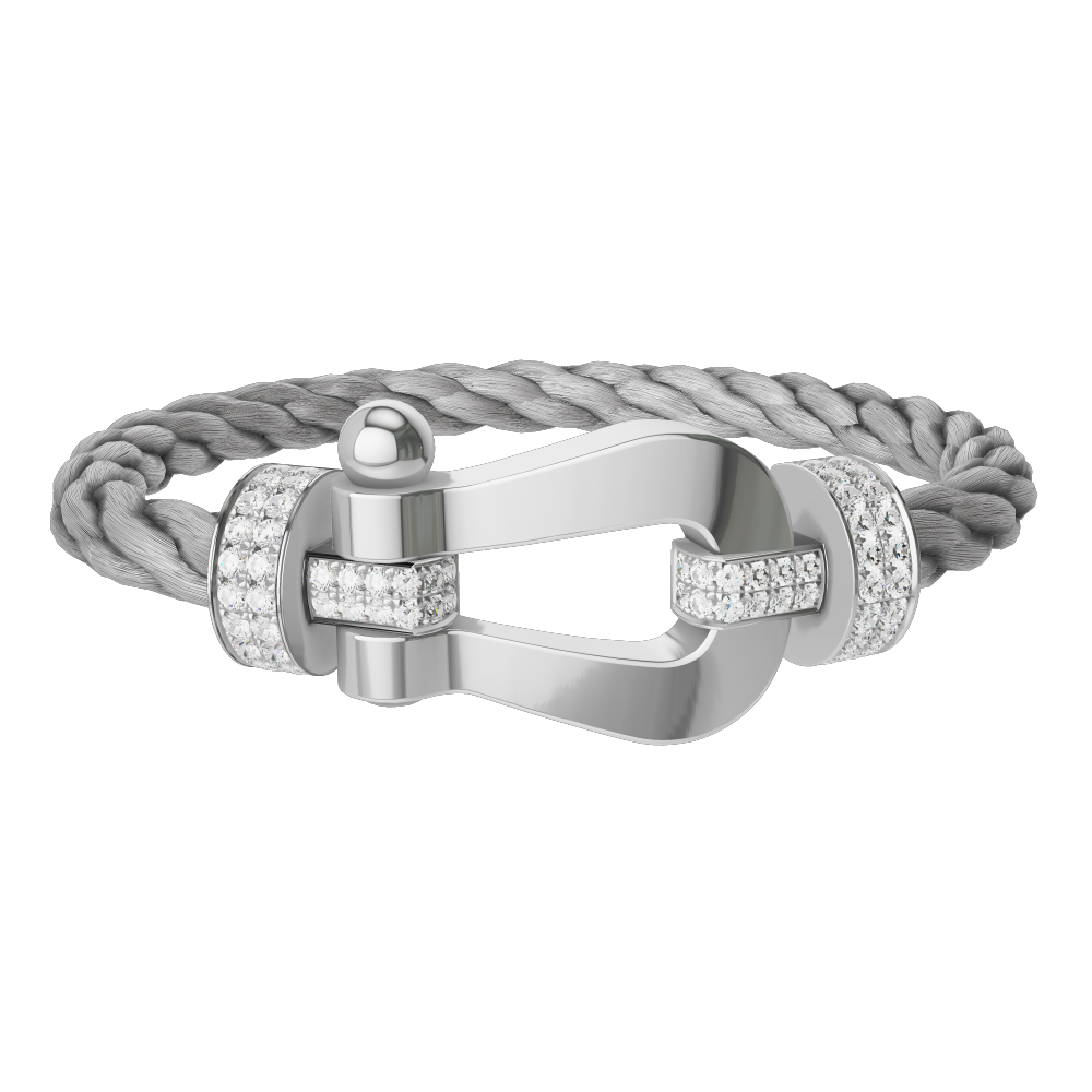 White gold and stainless steel Fred bracelet, Force 10 collection.