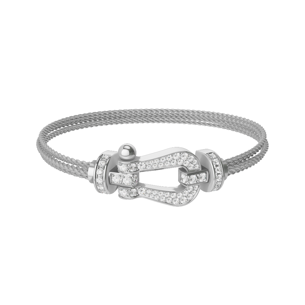 Force 10 bracelet 18k white gold medium model - Fred Paris