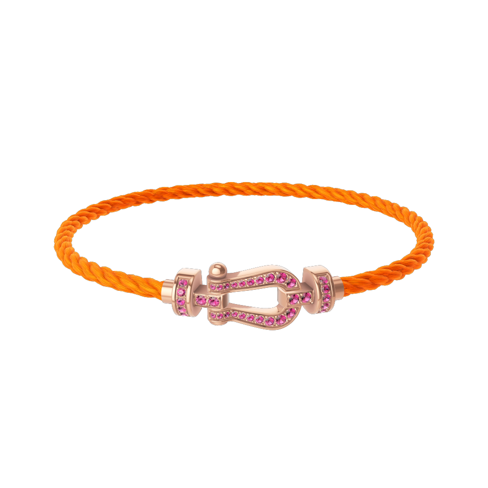 小物 FRED Force 10 bracelet Force 10 bracelet 18k white gold and colored stones large